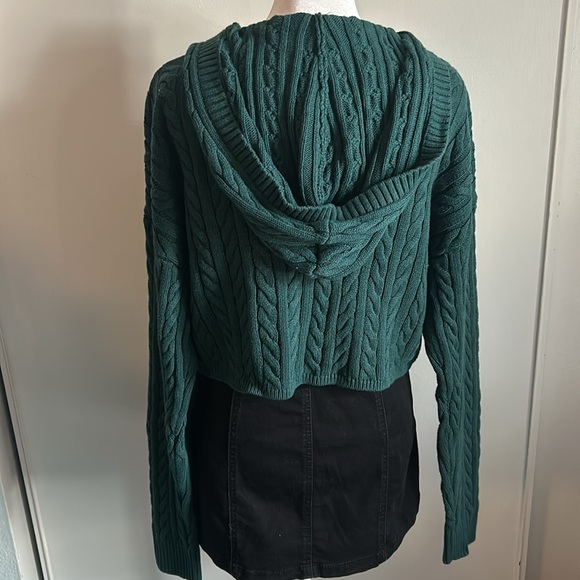 New PacSun Women’s LA Hearts Mini Cable Stitch Knit Zip Up Hoodie Sweater - Picture 4 of 11